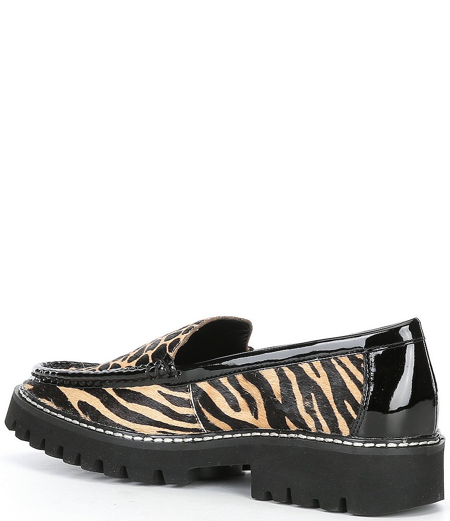 Donald Pliner Hope Animal Print Haircalf Lug Sole Loafers