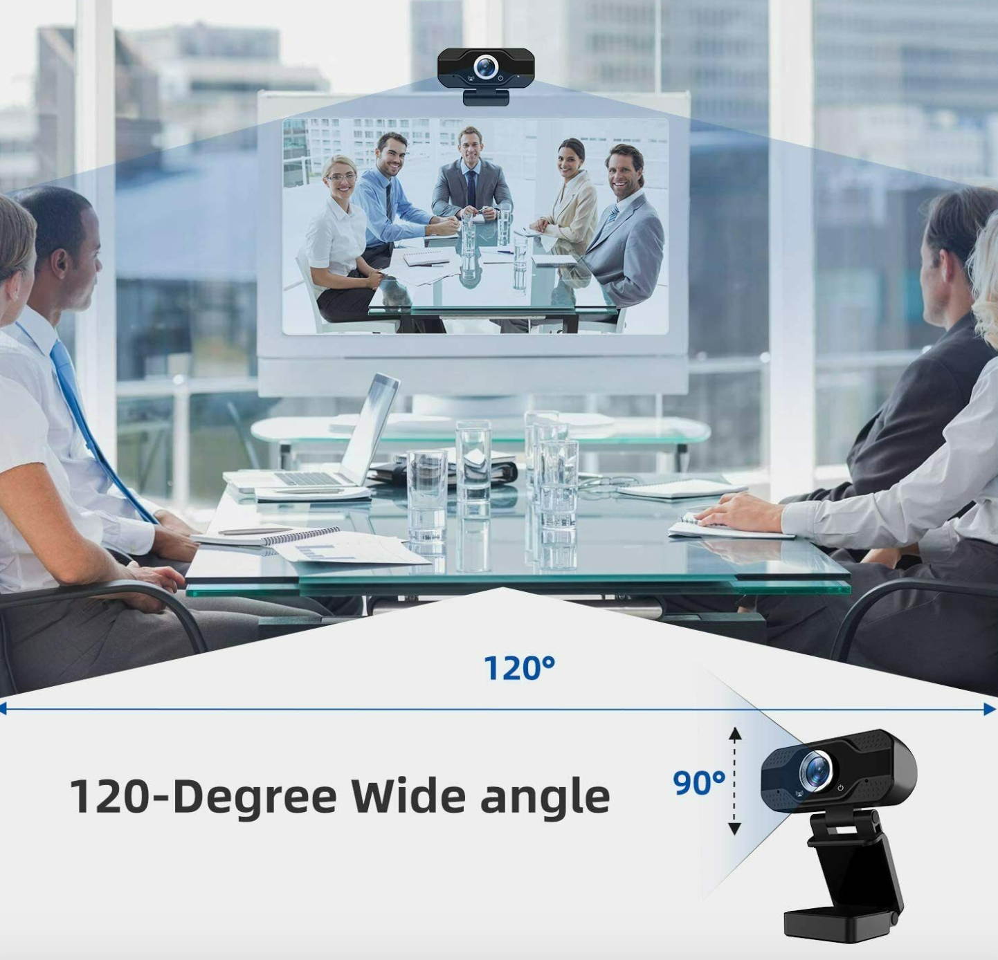 Real 1080P Full HD USB Webcam Web Camera with Microphone for PC Desktop & Laptop