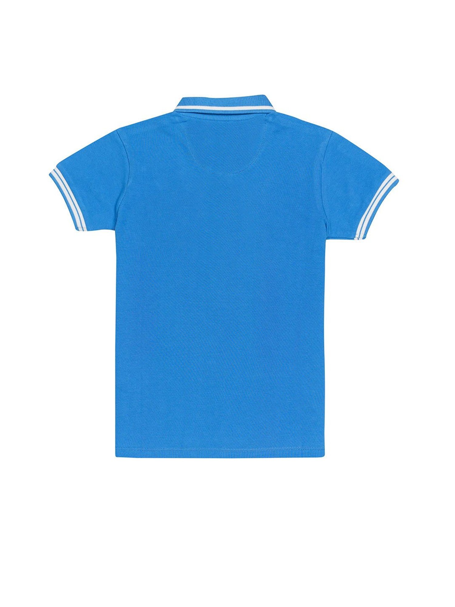 H by Hamleys Boys Blue Solid Polo T-Shirt