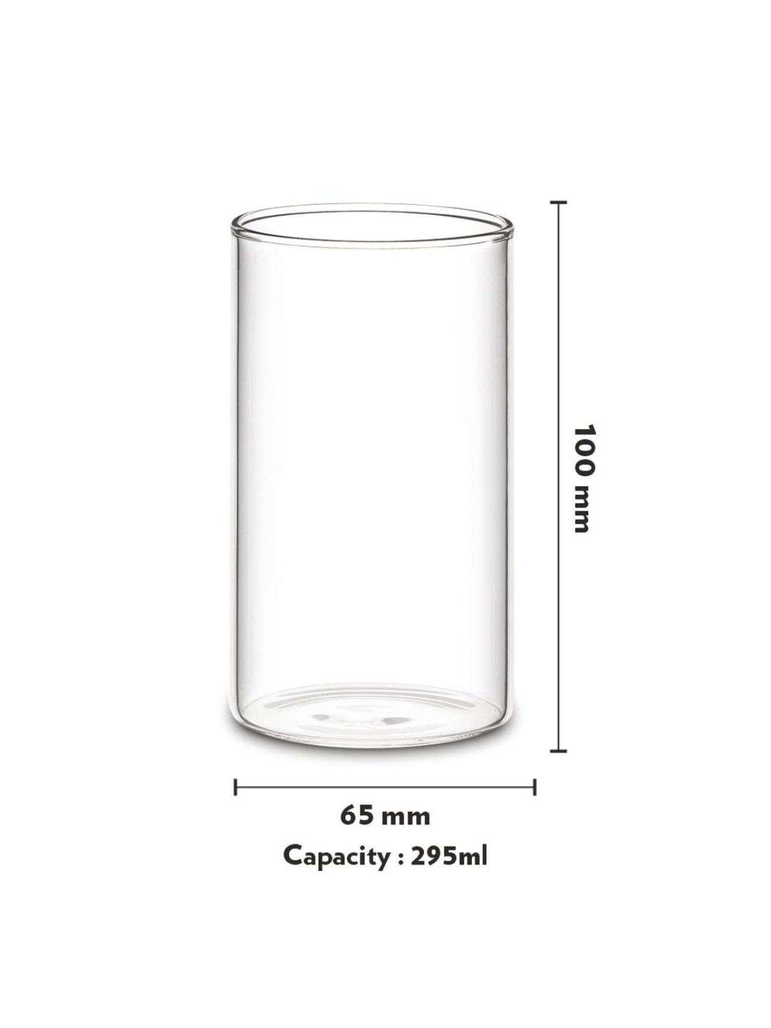 Borosil Clear Glass Jug with Glasses, Set of 7, 1 Glass Jug 600 ml, 6 Glasses 295ml Each