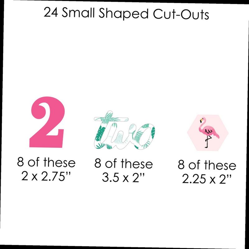 Big Dot of Happiness 2nd Birthday Pink Flamingo - Second Birthday Party DIY Decorations - Clothespin Garland Banner - 44 Pieces