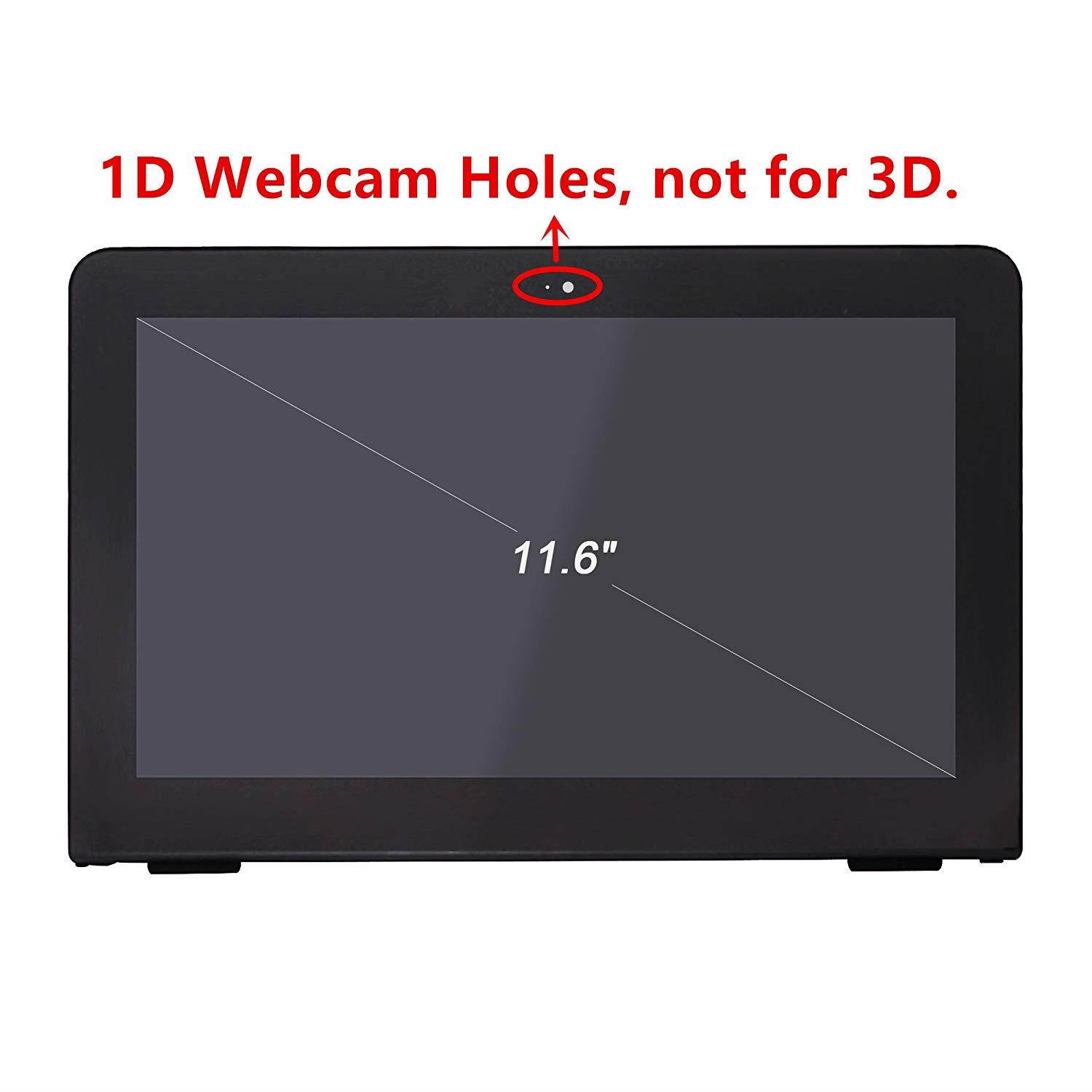 LCDOLED 11.6 inch HD IPS LED LCD Display Touch Screen Digitizer Assembly + Bezel For HP Pavilion X360 M1-U M1-U000 M1-U001DX With Touch Control Board (1D Webcam Holes)