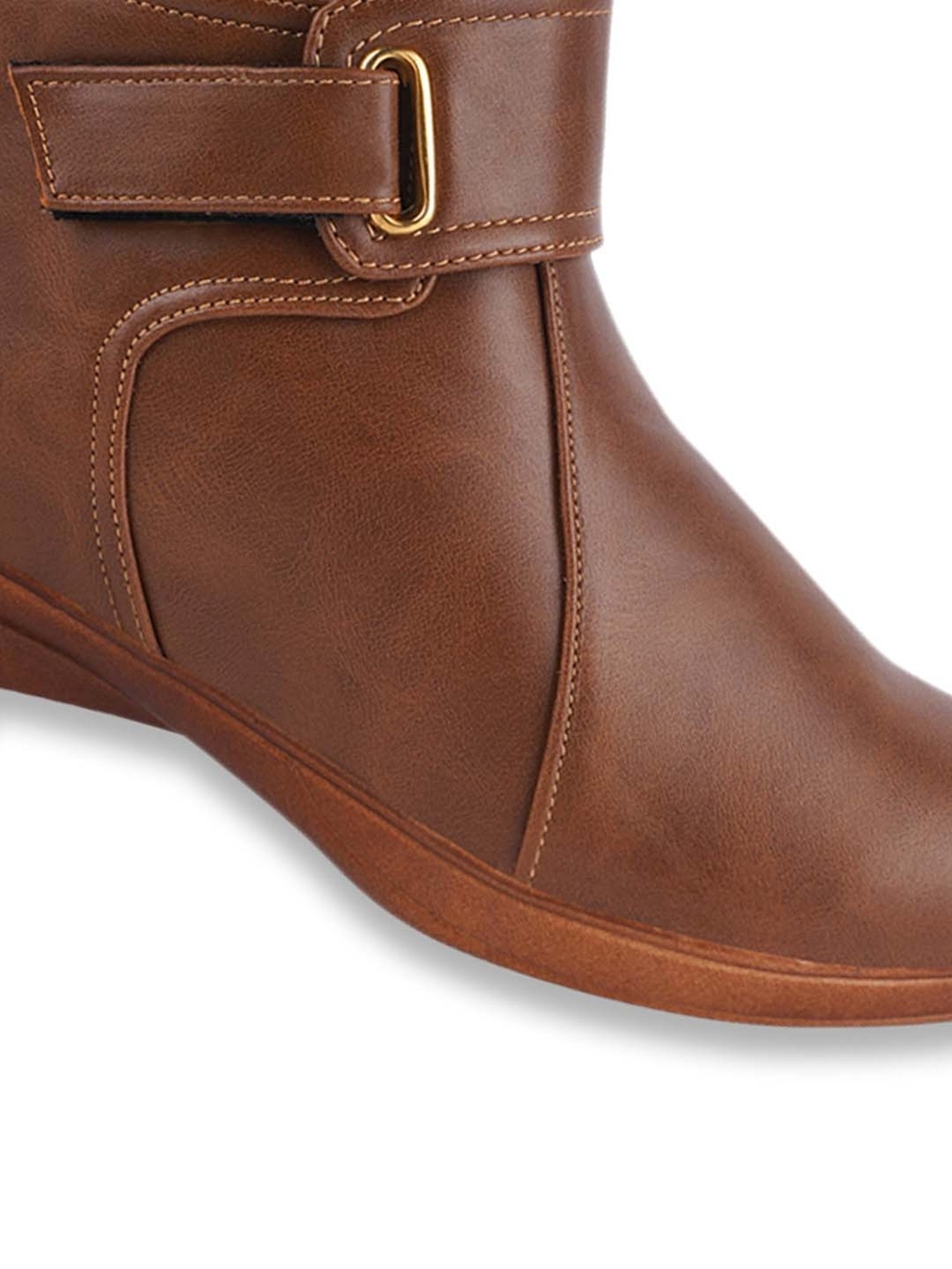Shoetopia Women's Brown Casual Booties