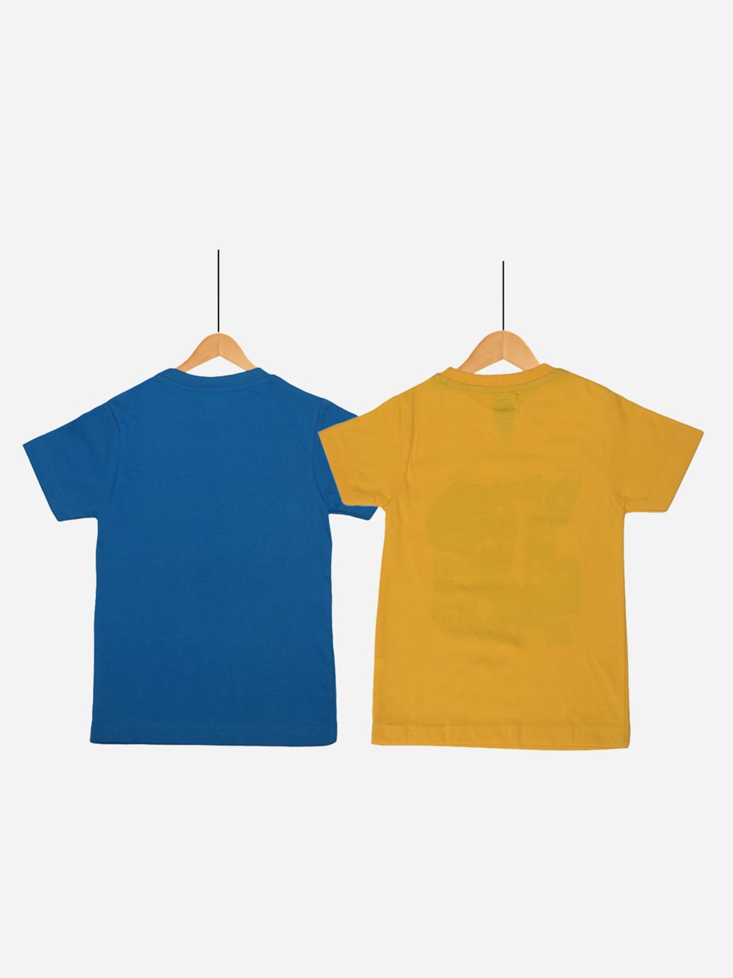 Dollar Boys Blue & Yellow Printed T-Shirt (Pack Of 2)