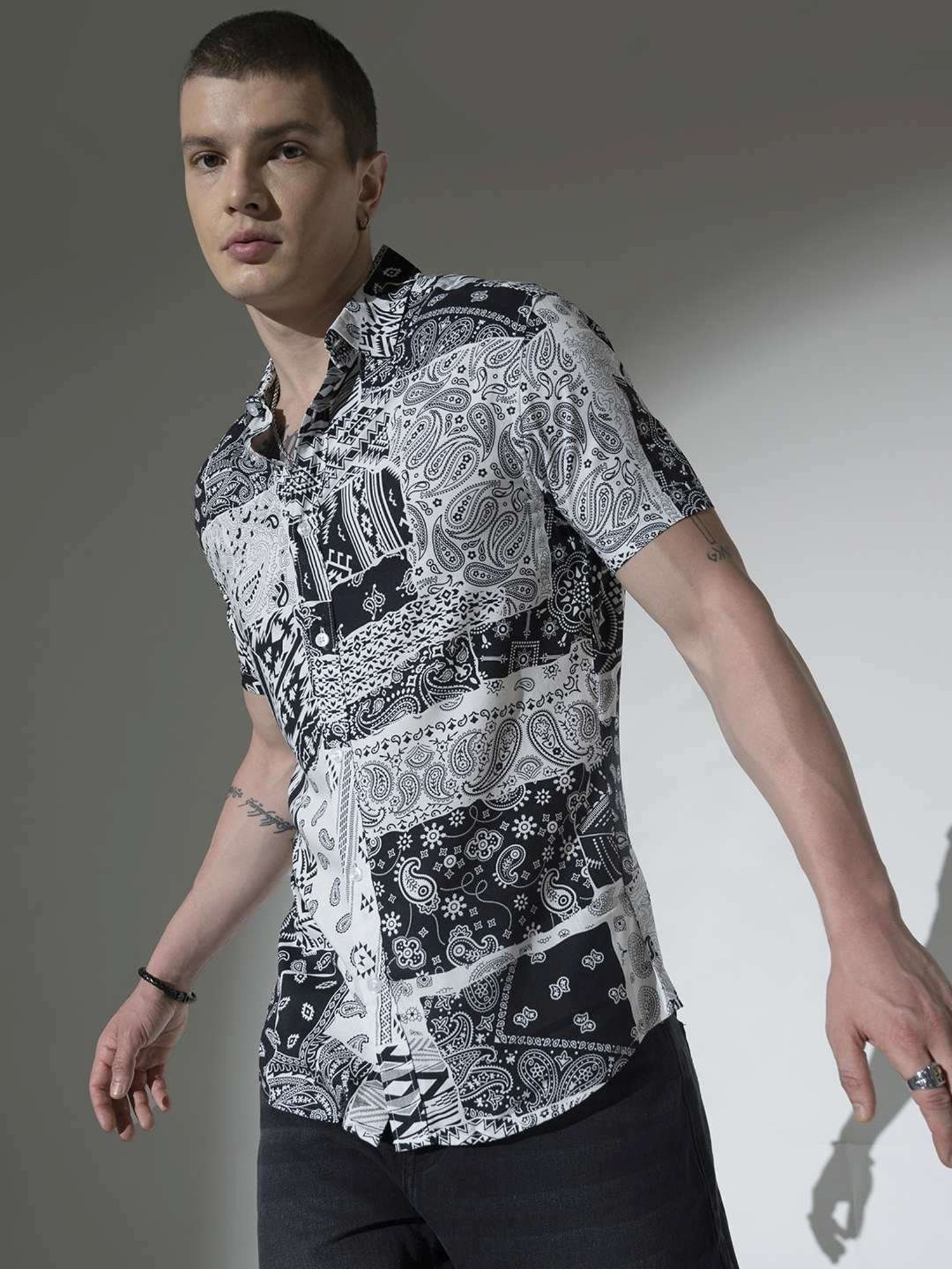 Hubberholme Multicolored Boxy Fit Printed Shirt