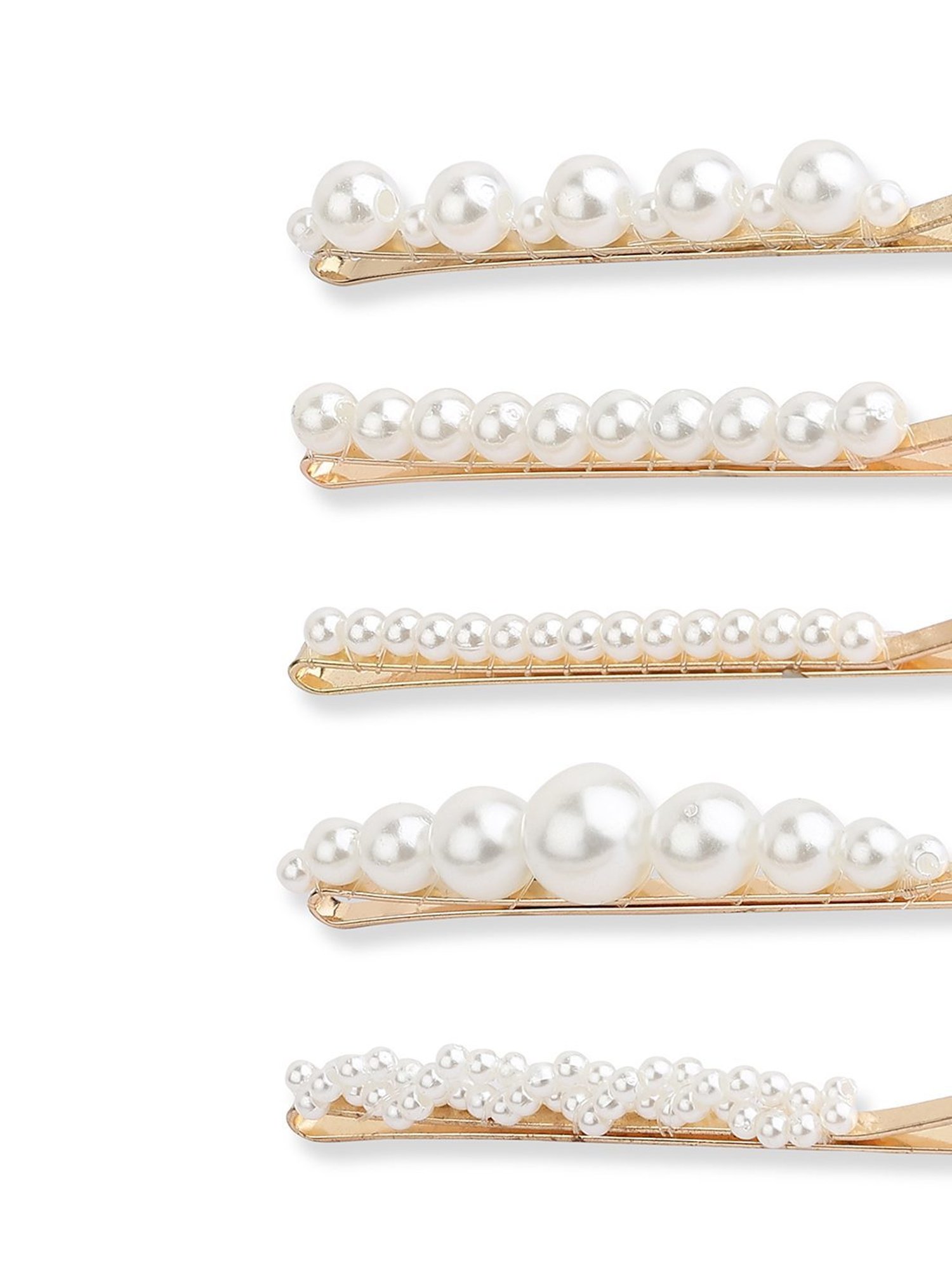 Golden Embellished Hair Clip - Set of 3