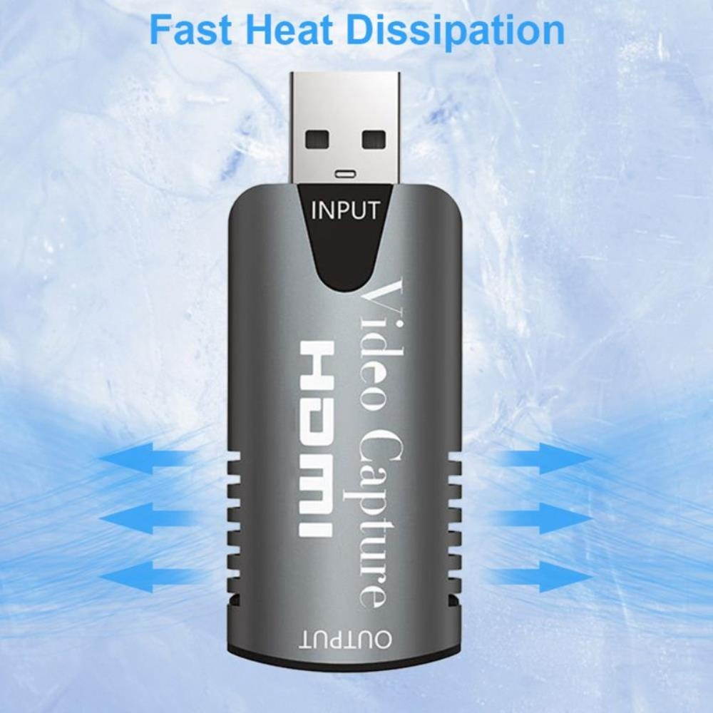 Lightweight Portable 1080p HDMI to Usb 2.0 H-D Drive-Live Video Recorder Game Capture Card for Laptop Live Broadcasting