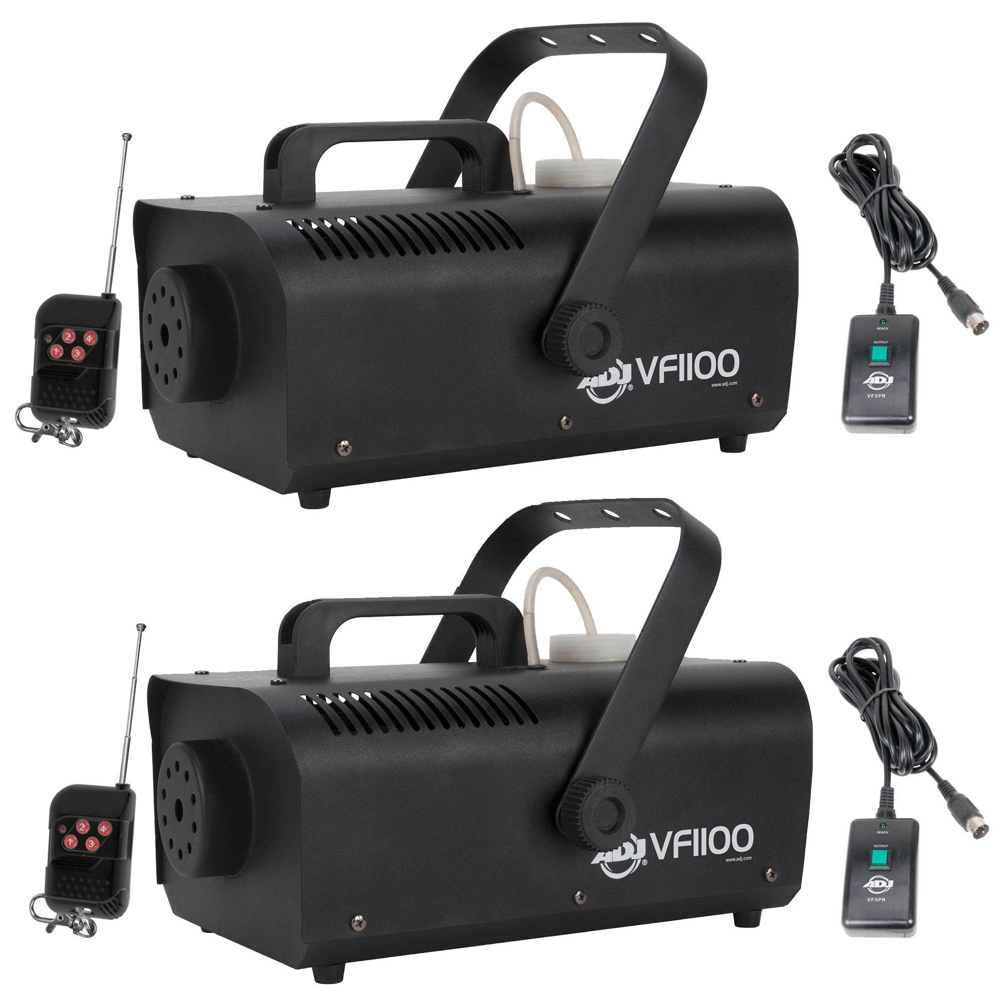 American DJ 1000W 1 Liter Medium Mobile Smoke Fog Machine w/ Remotes (2 Pack)