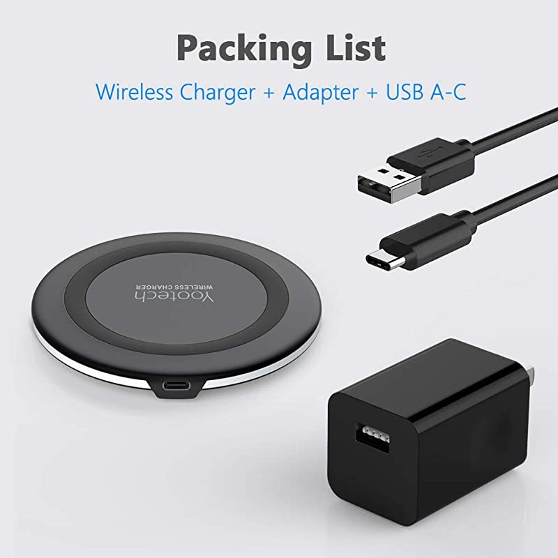 Wireless Charger, Qi-Certified 10W Max Wireless Charging Pad with Quick Adapter, Compatible with iPhone 12/12 Mini/12 Pro Max/SE 2020/11 Pro Max,Samsung Galaxy S21/S20/Note 10,AirPods Pro