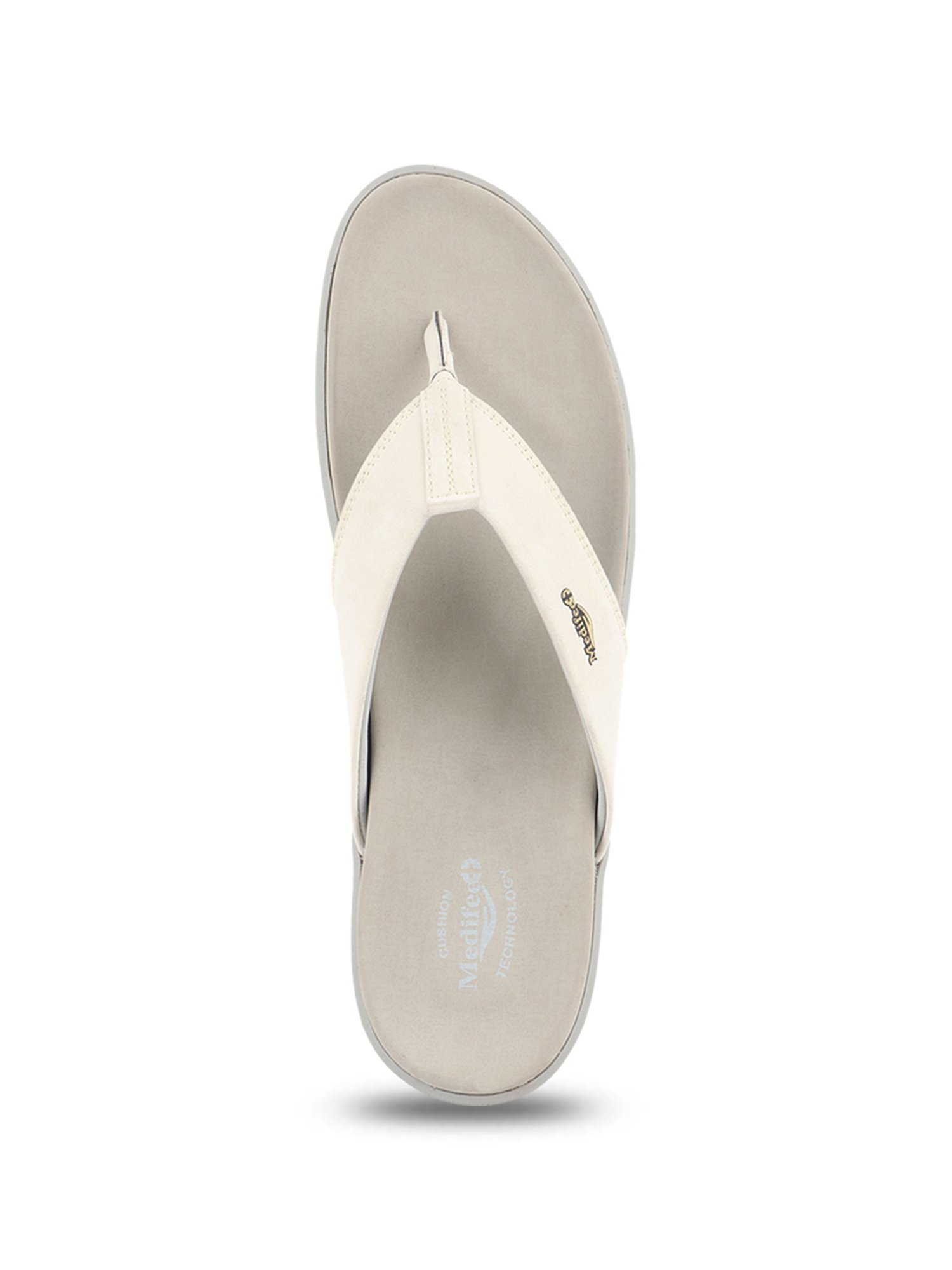 MediFeet Men's Cream Flip Flops