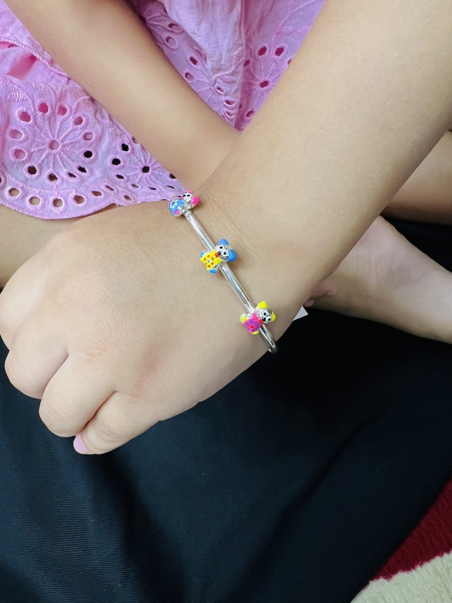 Arte Jewels 925 Sterling Silver Teddy Chamas Bangle for Women & Girls