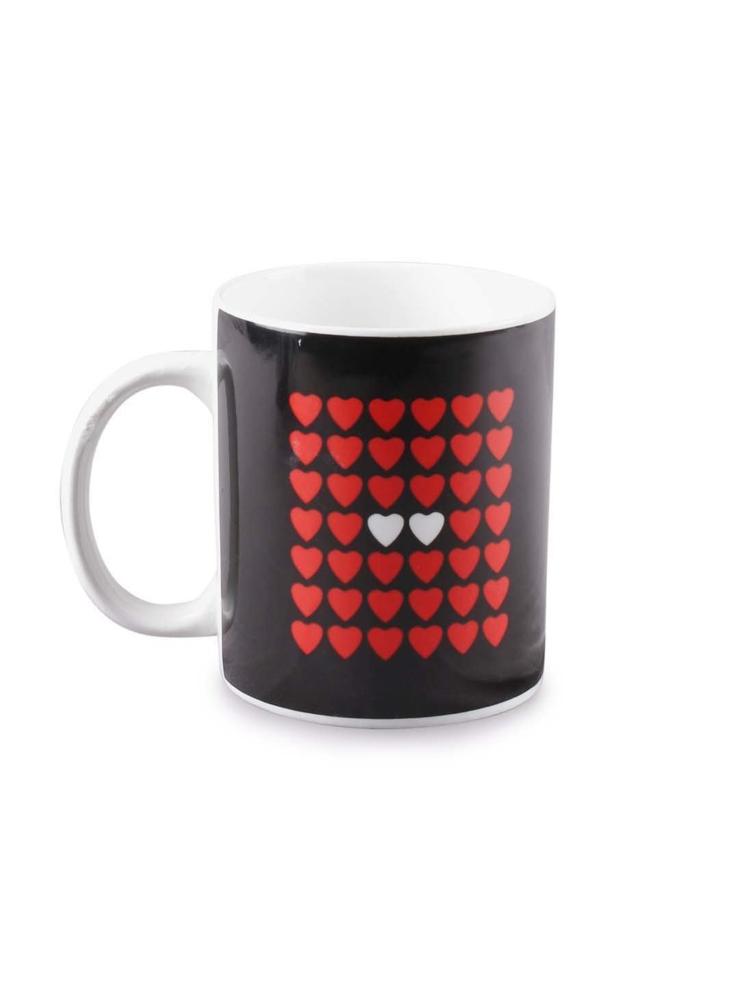 Clay Craft Black & Red Ceramic Milk Mugs (340 ml) - Set of 1