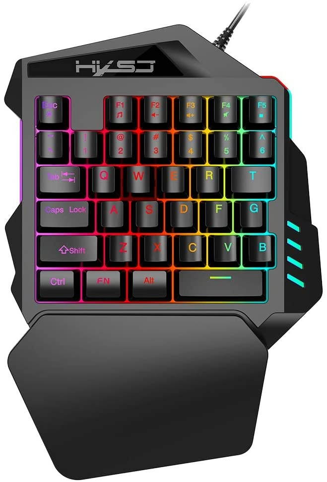 MagiDeal One-Handed RGB Gaming Keyboard, Professional Gaming Keypad, 35 Keys