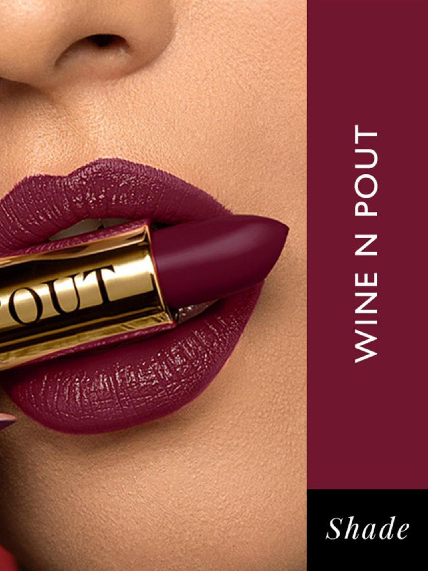 MyGlamm Pout by Karan Johar Luxe Plumping Lipstick Wine N Pout - 3.5 gm