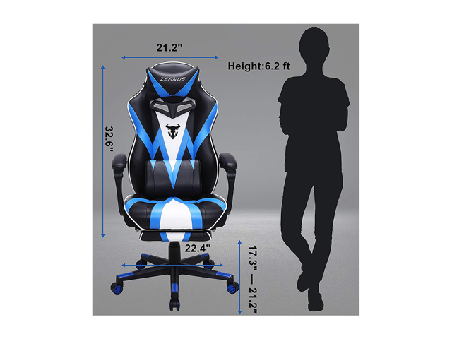 Zeanus Pink Ergonomic Gaming Chair for Girl, Gaming Chair with Footrest, Gaming Chair for Adults, High Back Racing Chair, Computer Chair with Massage, E-Sports Gamer Chair, Big and Tall Gaming Chair