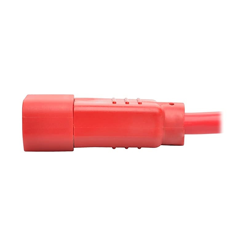 Standard Computer Power Extension Cord 10A 18 AWG IEC320C14 to IEC320C13 Red 2 ft P004002ARD