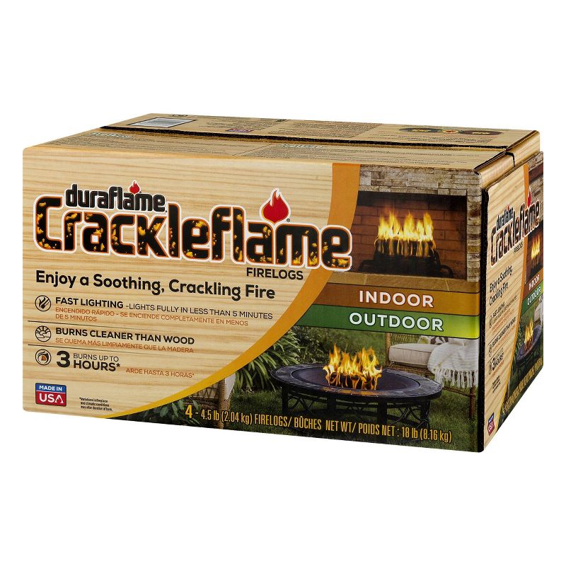 Duraflame 4pk 4.5lb Crackleflame Firelog