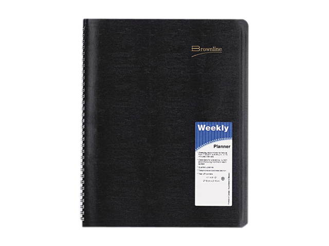Rediform CB950-BLK Brownline Essential Columnar Weekly Appointment Book, 8-1/2 x 11, Black