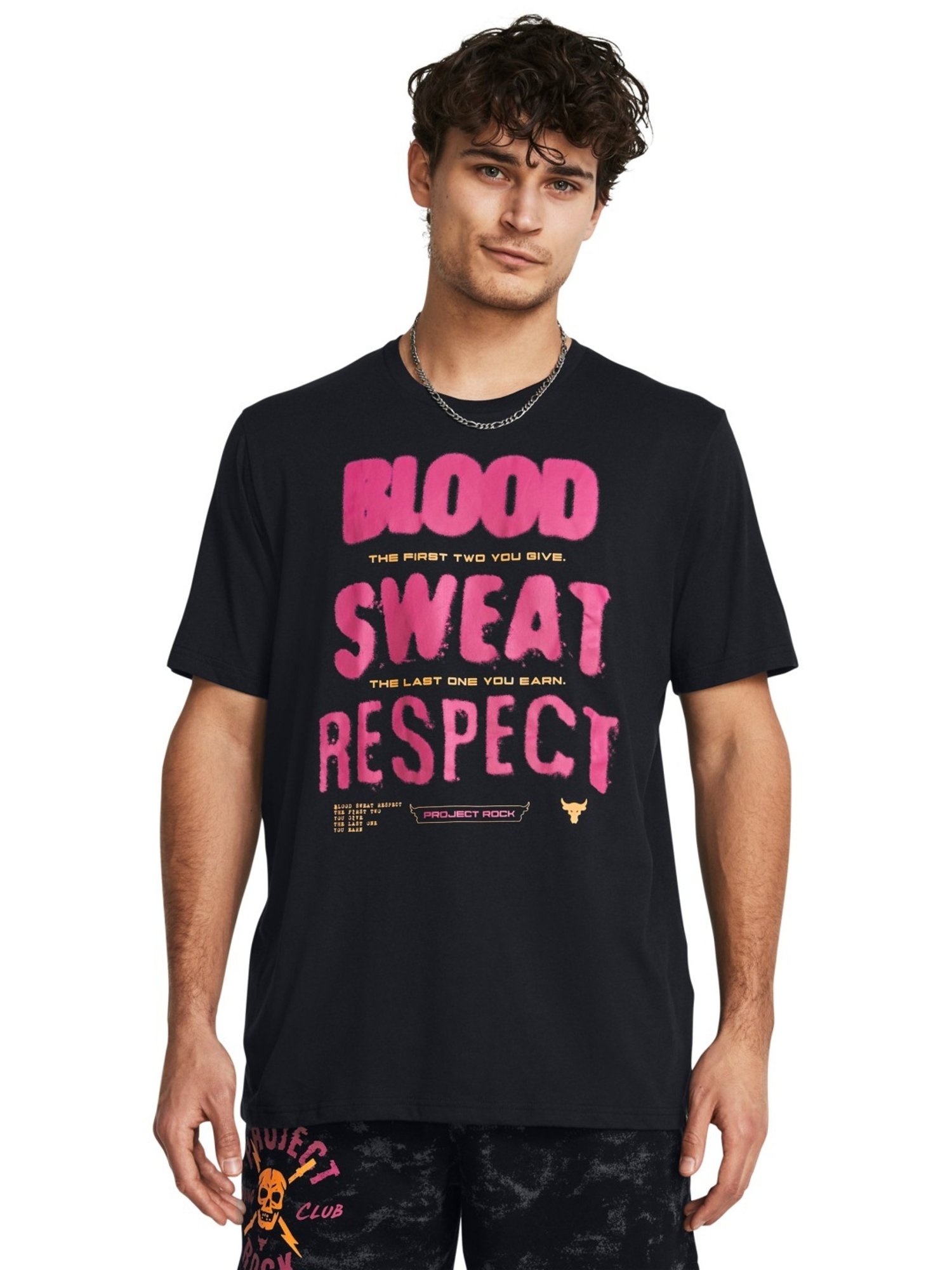 Under Armour Black Cotton Slim Fit Printed T-Shirt