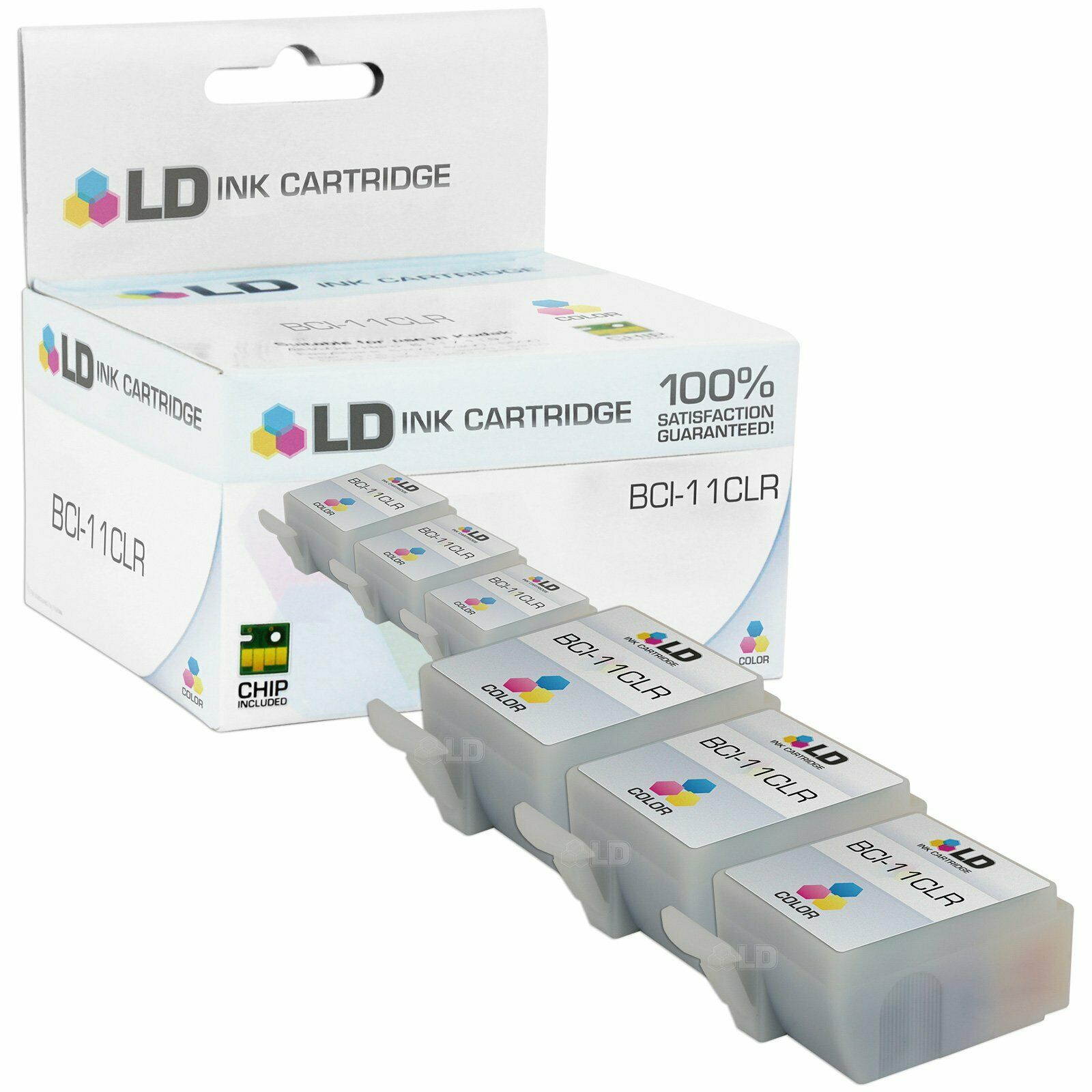 LD Compatible Canon BCI-11 Set of 12 Cartridges: 6 BCI-11BK / 6 BCI-11CLR