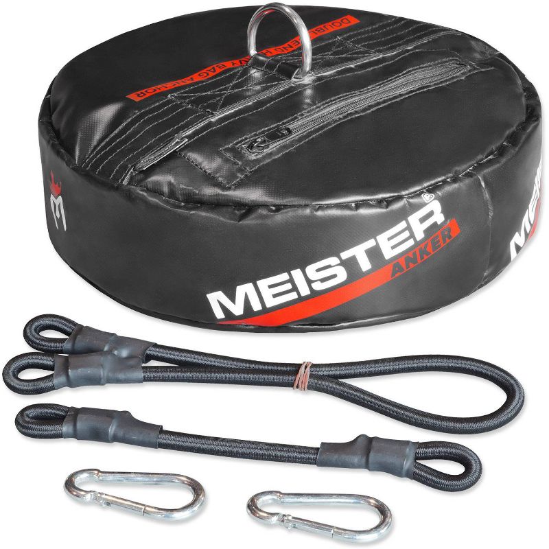 Meister Anker Double-End Heavy Bag Anchor with Bungee Cords - Black