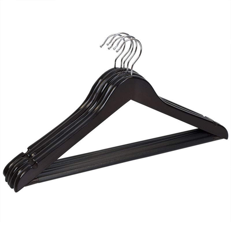 Home Basics Non-Slip Wood Hanger, (Pack of 5), Cherry