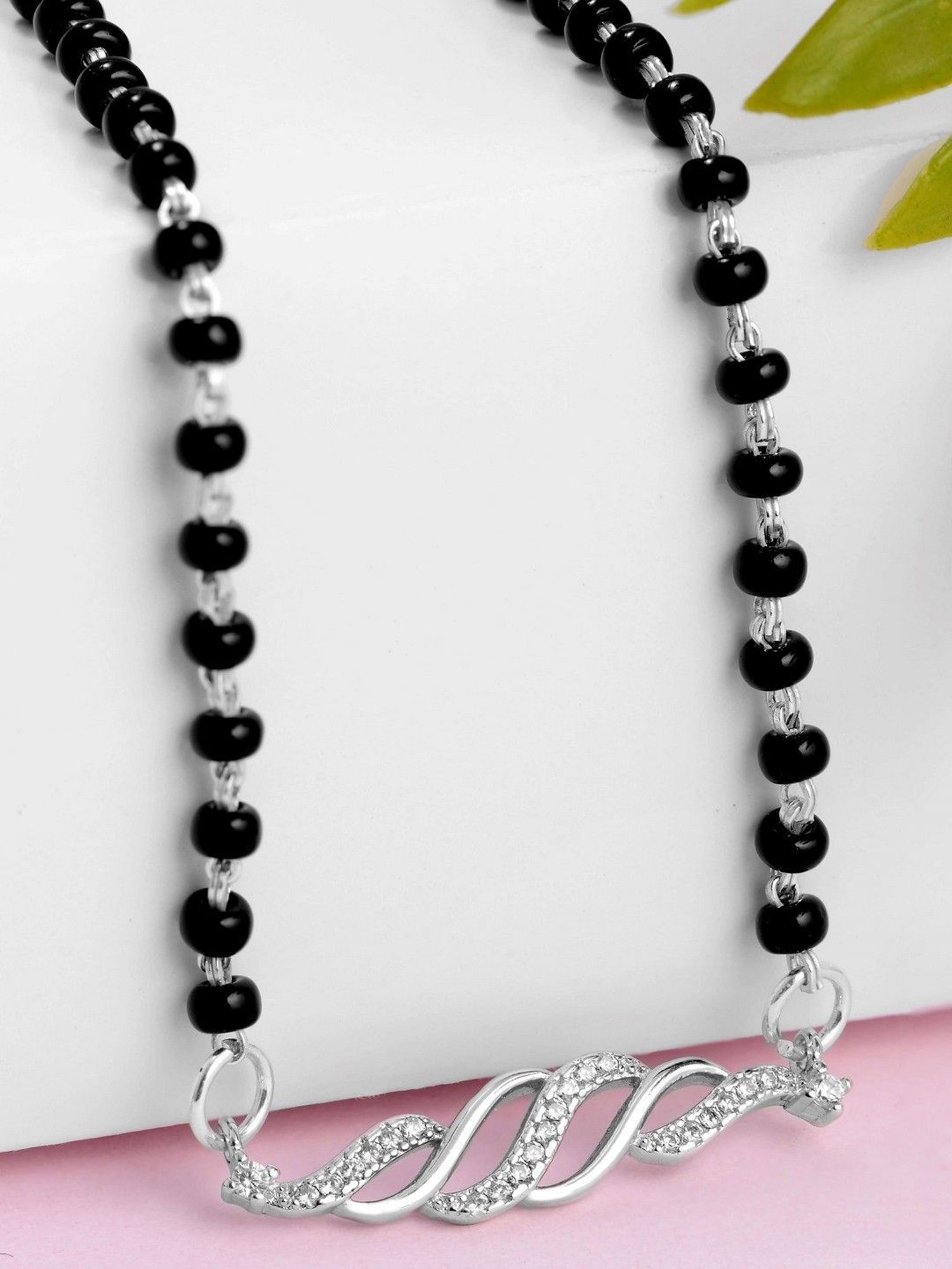 March by FableStreet 92.5 Sterling Silver Floral Mangalsutra for Women