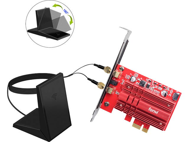 Fenvi FV-2030T Wireless Dual Band AC2030 PCI Express Intel 9260 Wifi Adapter For Desktop PC, 1730Mbps (5GHz) + 300Mbps (2.4GHz), Bluetooth 5.0, IEEE 802.11ac, Windows 10, Support MU-MIMO, 9260NGW Card