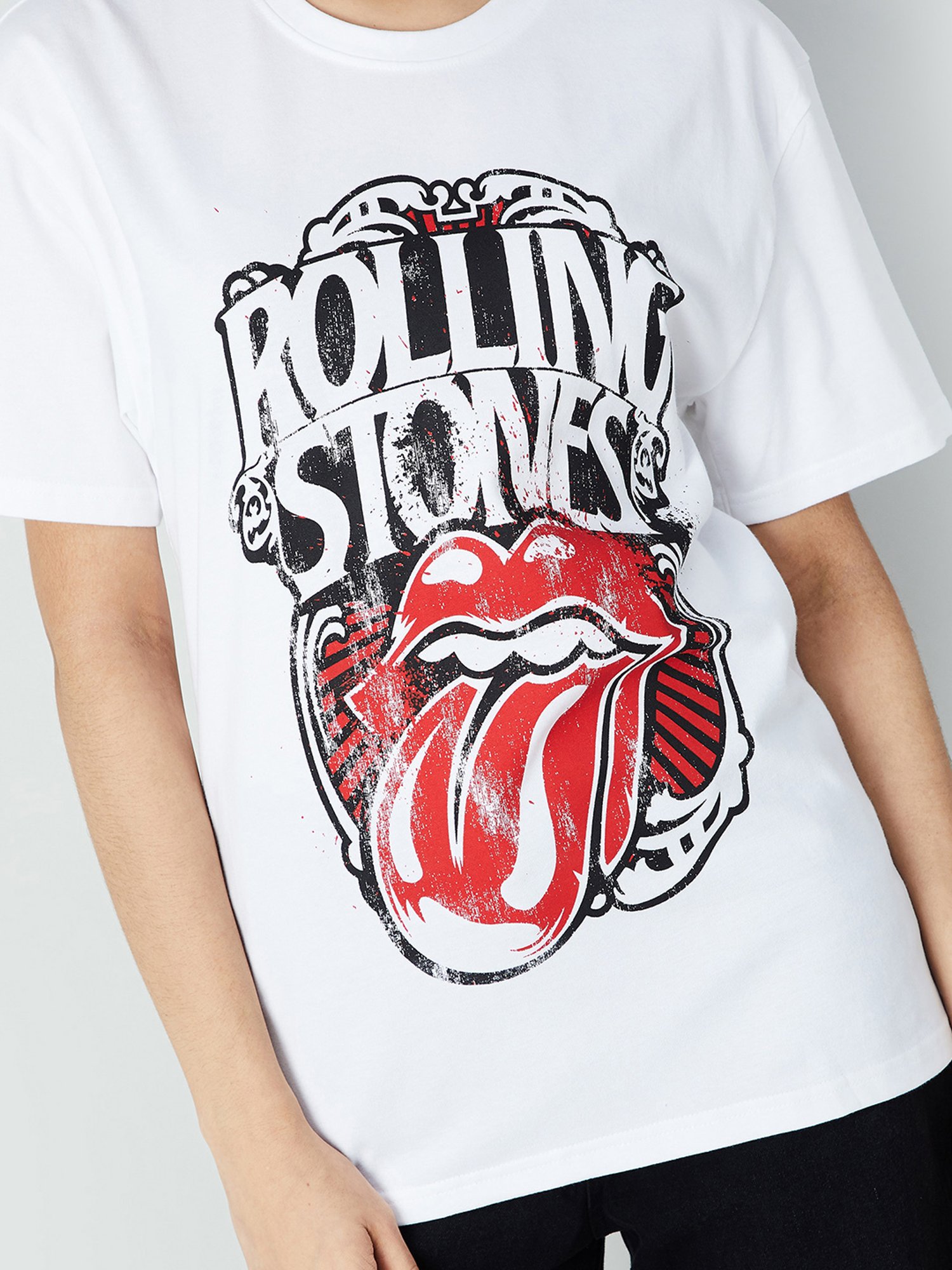 Ginger by Lifestyle White Cotton Graphic Print T-Shirt