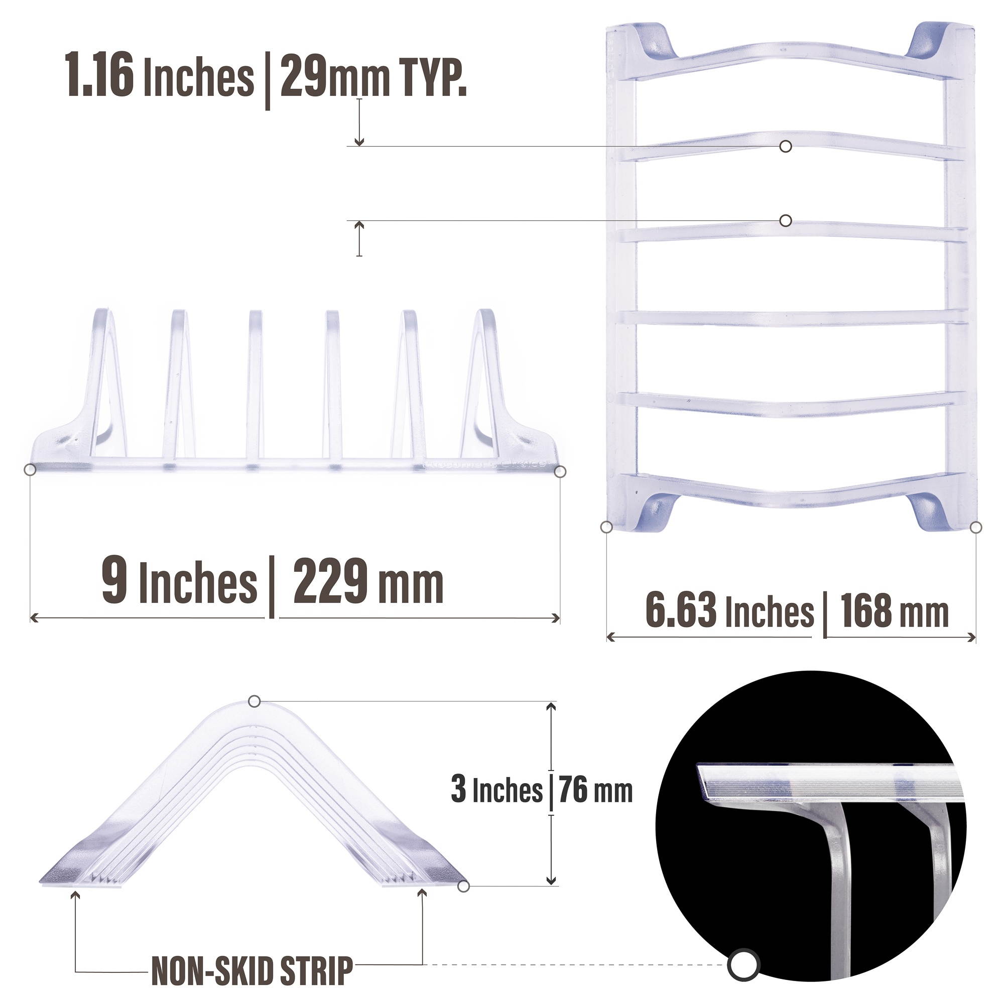 Prosumer&rsquo;s Choice Universal 5 Tablet and Smartphone Charging Organizer Rack Desktop Stand Holder - Clear