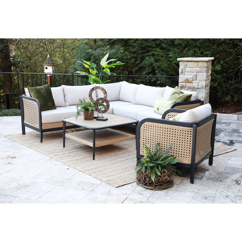 Hudson 4pc Sectional Seating Set with Sunbrella - Canopy Home and Garden