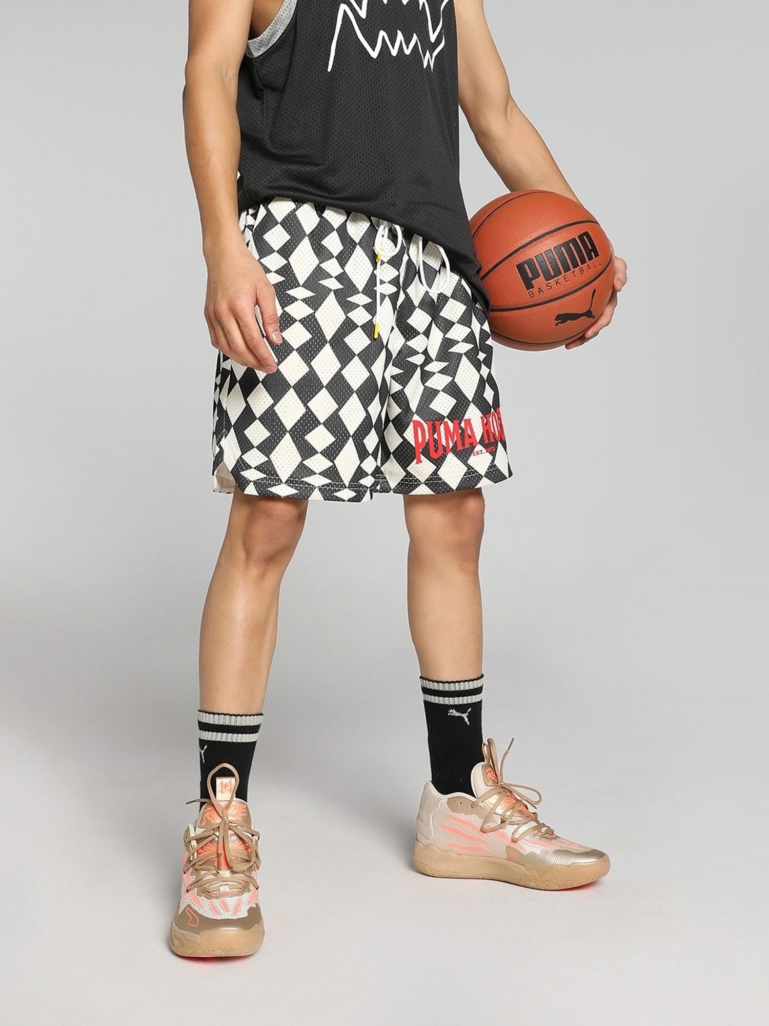 Puma The Joker Pack White Regular Fit Printed Sports Shorts