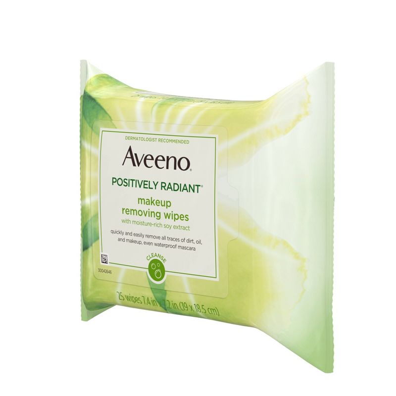Aveeno Positively Radiant Oil Free Makeup Removing Wipes - 25ct