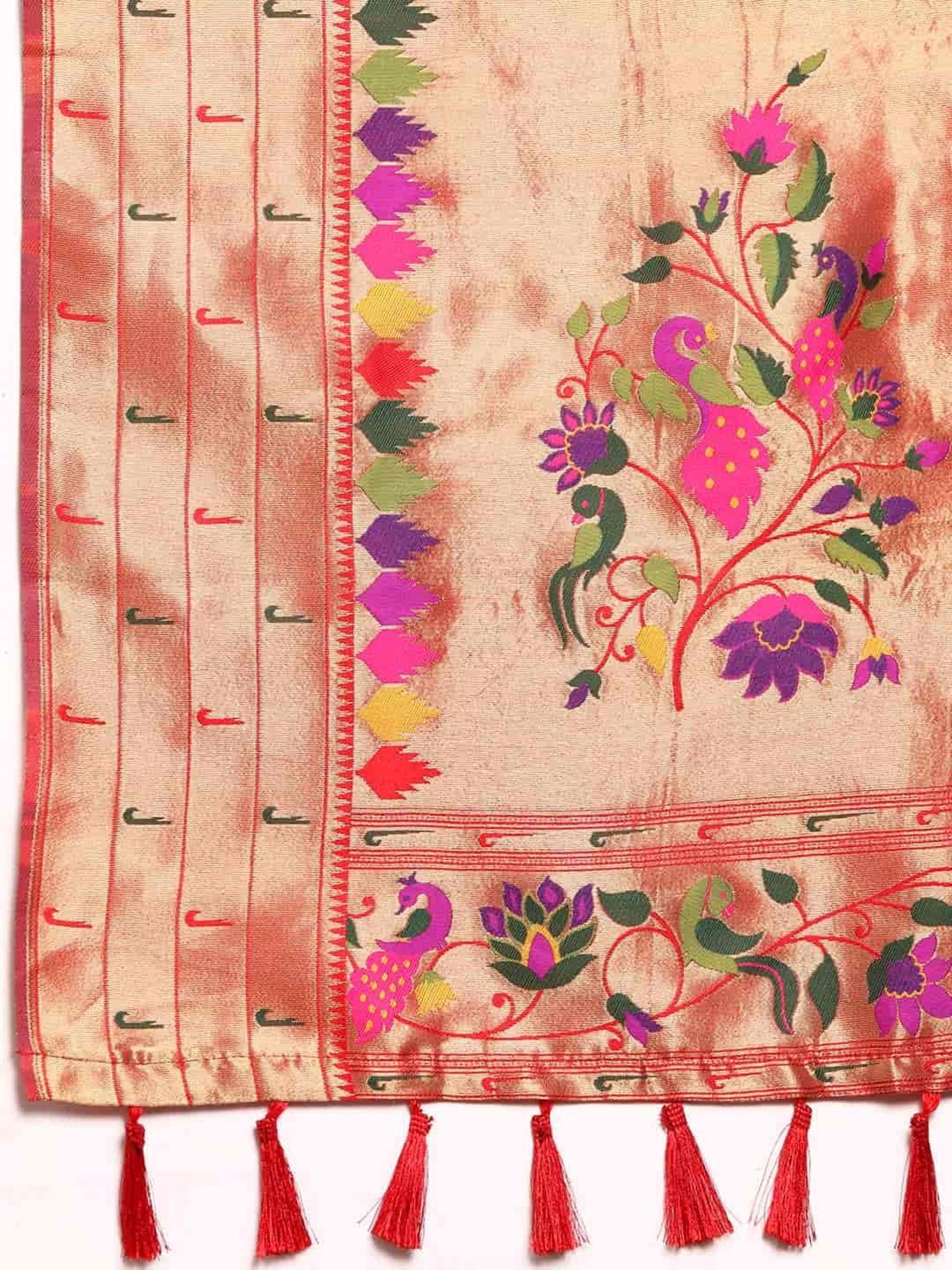 Silk Land White Woven Saree With Unstitched Blouse