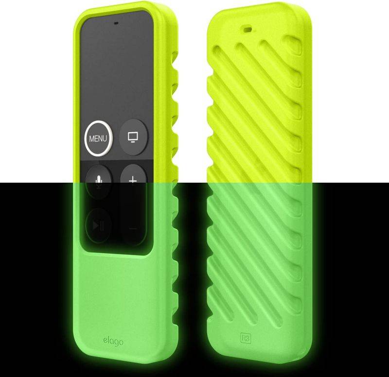 elago R3 Protective Case Compatible with Apple TV Siri Remote 1st Generation (Neon Yellow) - Extra Protection, Durable Silicone, Lanyard Included, Full Access