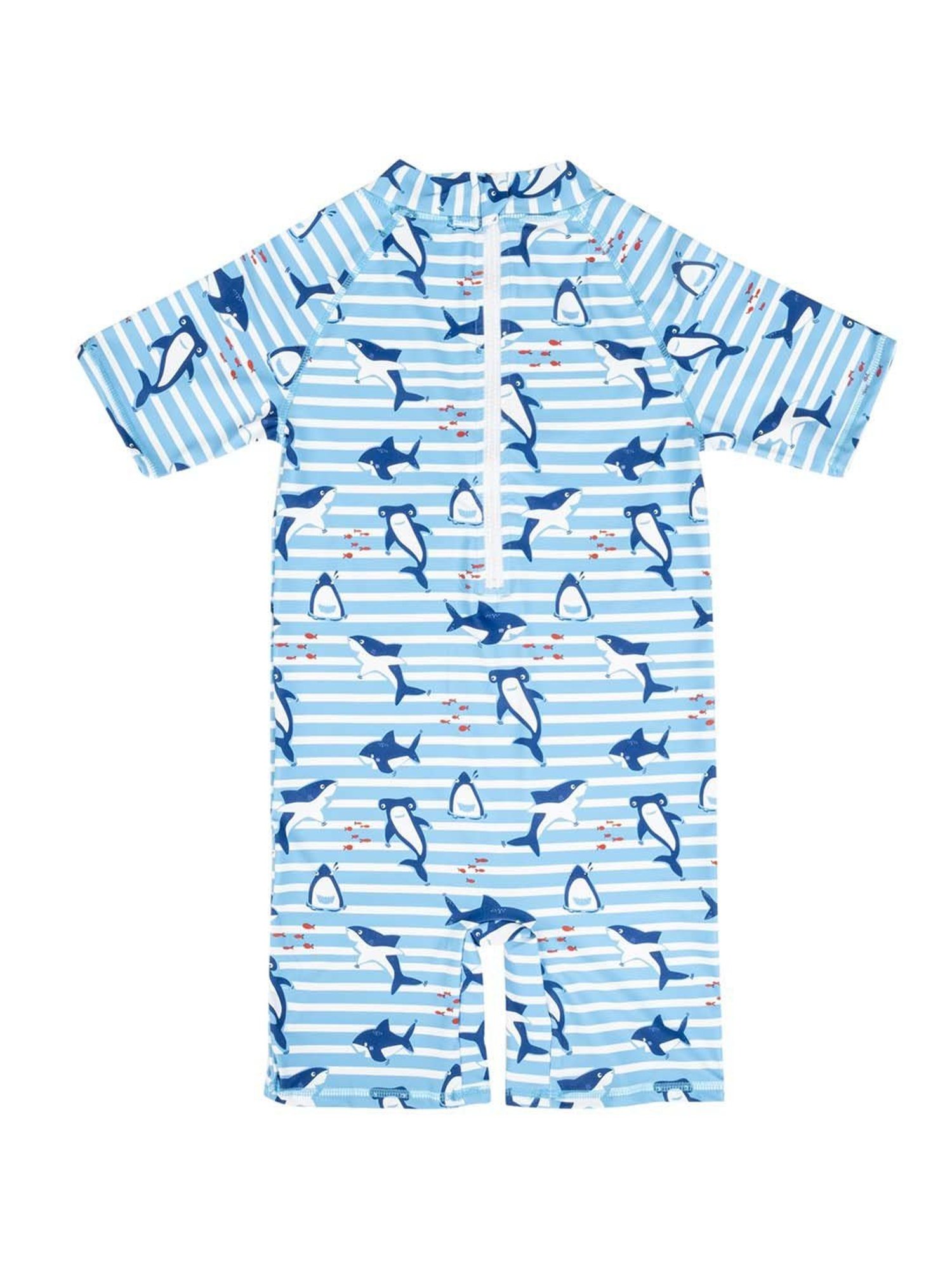 Baby Moo Kids Blue Printed Swimming Costume