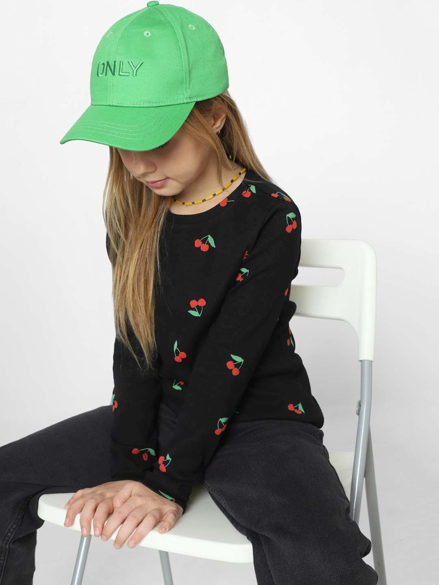 KIDS ONLY Kelly Green Cotton Embroidered Cap