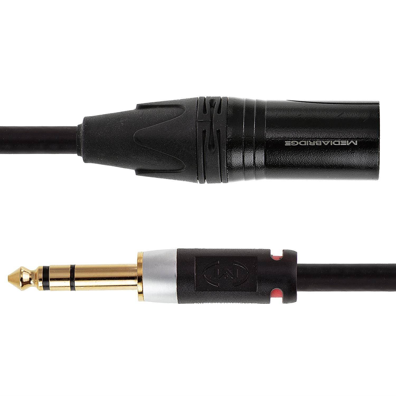 Mediabridge Ultra Series XLR Male To 1/4 Inch Cable (6 Feet) - XLR Male To Balanced Mono 1/4 Inch TRS Male (Part# MC-XM-TRS-6 )
