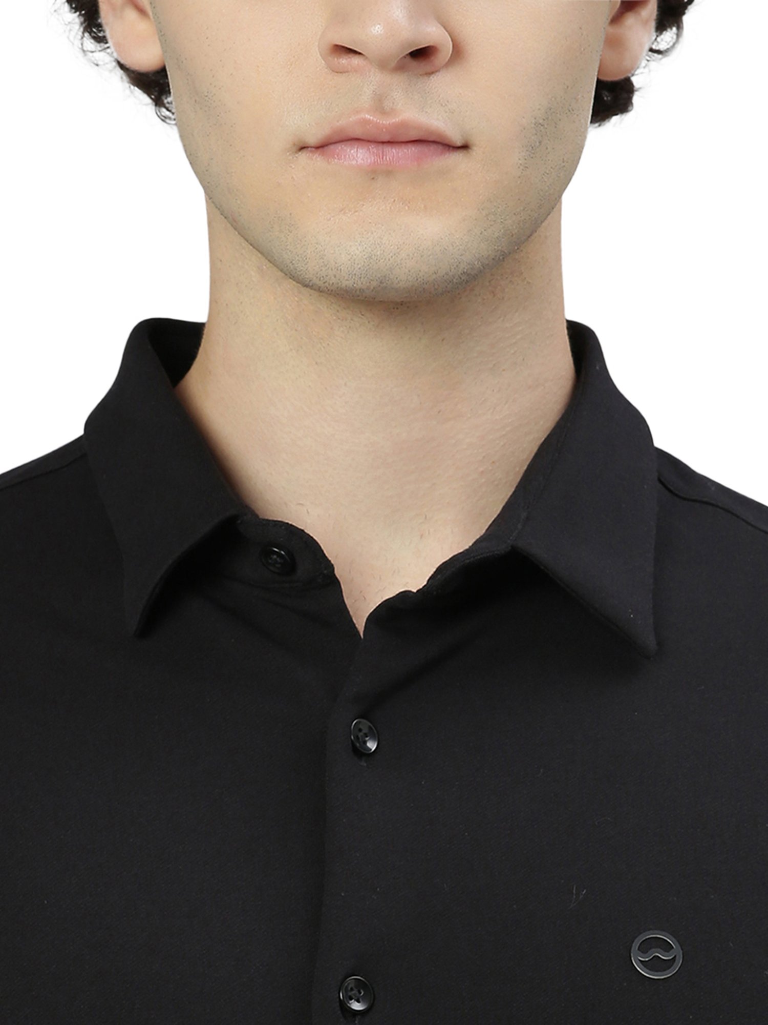 Slowave Black Regular Fit Shirt