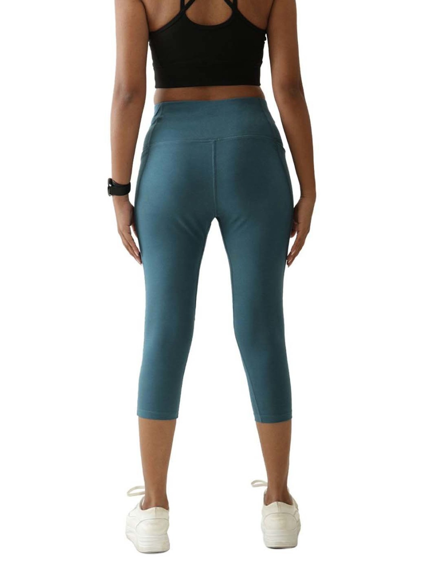 BlissClub Blue Cotton Sports Capris