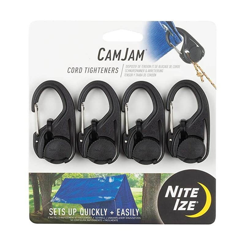 NCJ014R3 CamJam Tightener Plastic Tie Down Mechanism Without Cord 4Pack Black 4 Count