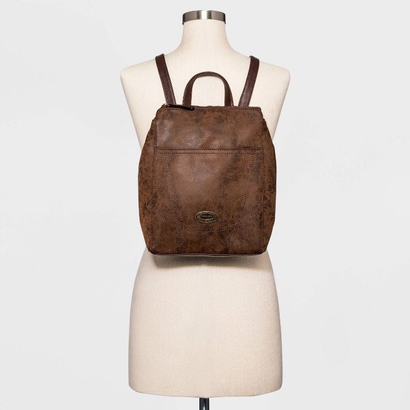 Concept Zip Closure Backpack - Brown