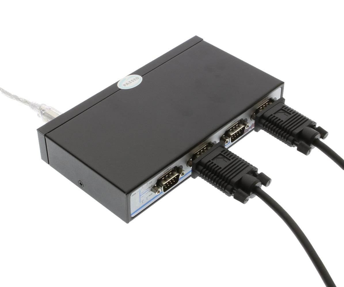 Coolgear Quad Port Serial DB-9 RS-232 Adapter Box