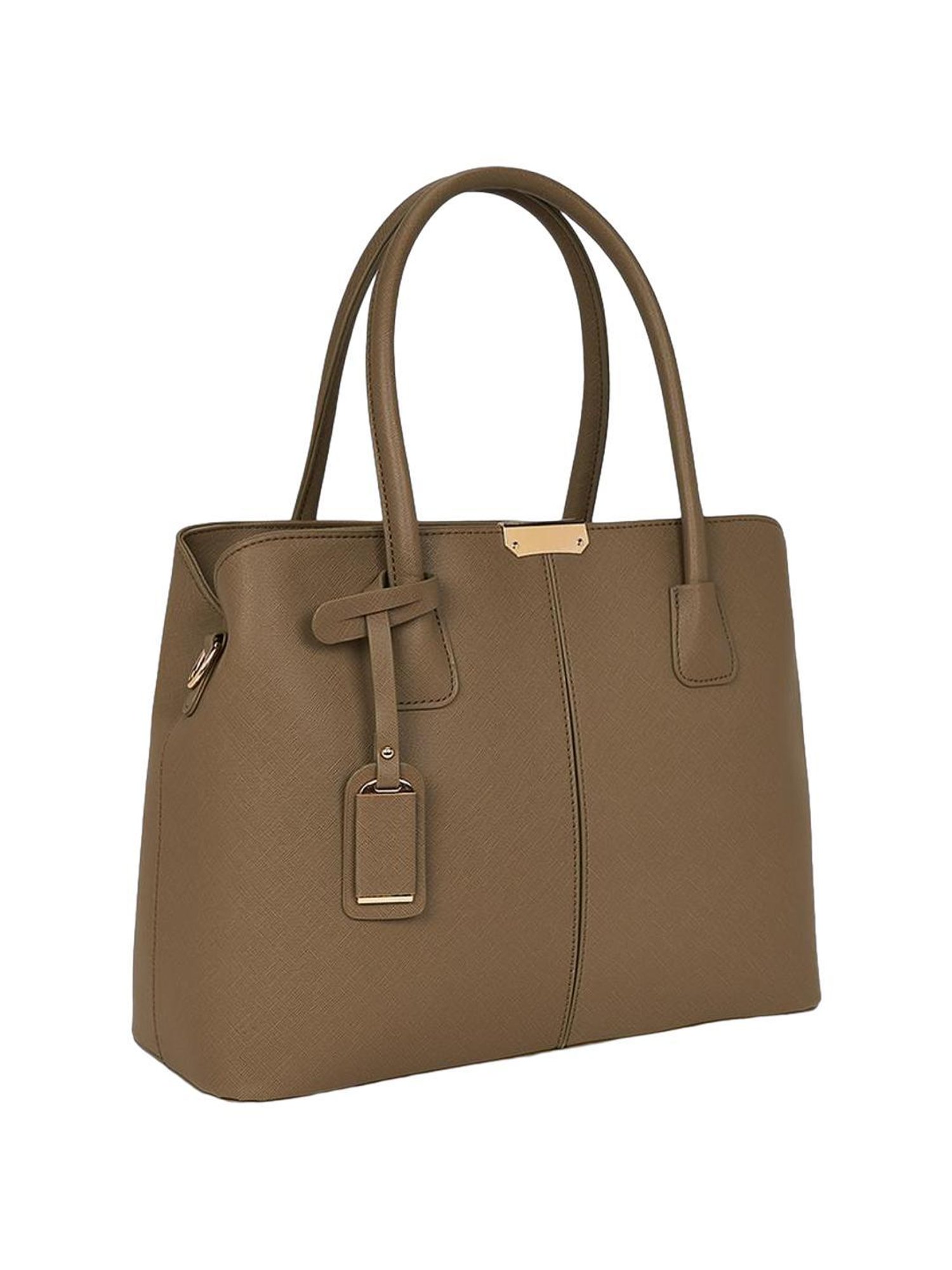 Forever Glam by Pantaloons Khaki Solid Handbag