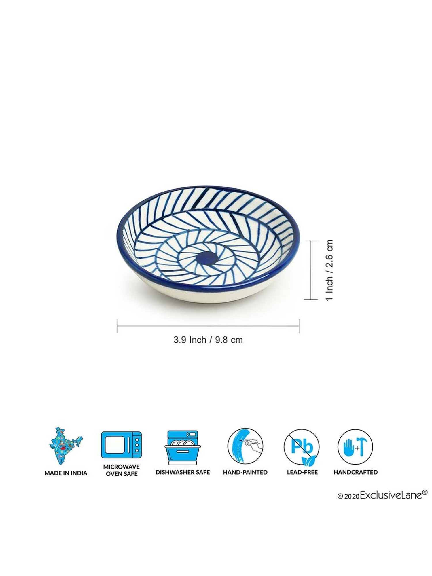 BlackCarrot Black & White Ceramic Dip Bowls Set of 2