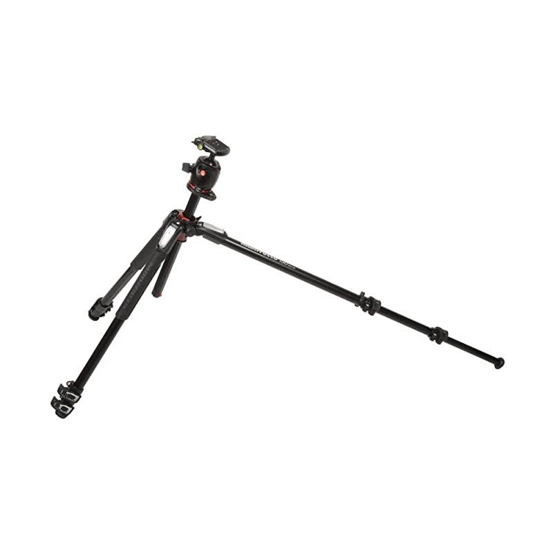 190XPRO Aluminum 3-Section Tripod Kit with Ball Head (MK190XPRO3-BHQ2),Black