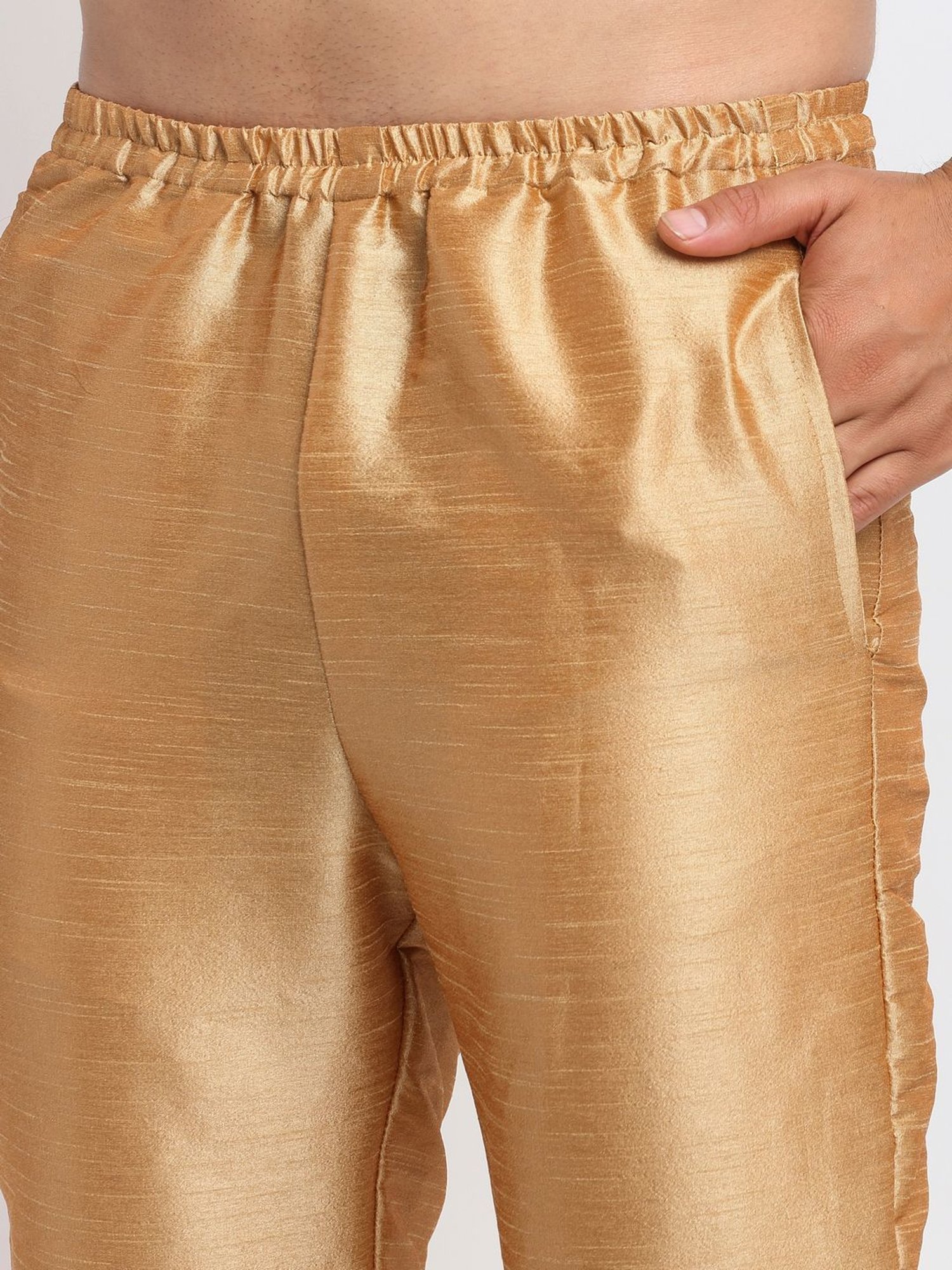 Benstoke Copper & Olive Green Regular Fit Geometric Kurta Set With Jacket