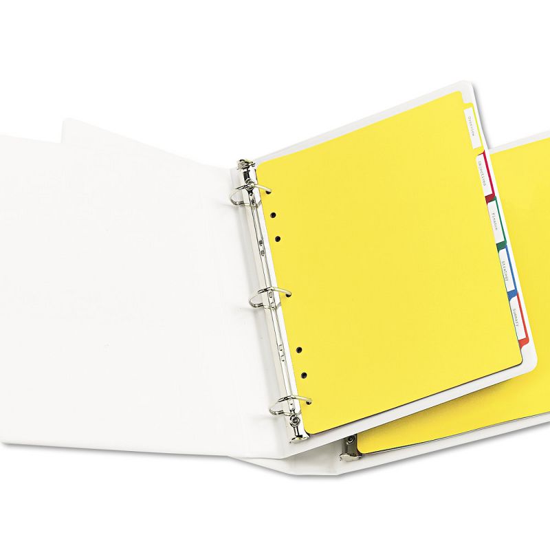Avery Write-On Heavy-Duty Plastic Tab Dividers with White Labels 5-Tab Letter