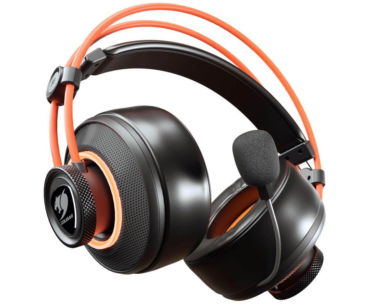 Cougar Immersa Pro Ti Gaming Headset - Ultimate 7.1 Virtual Suround and Brilliant Lighting Effect - USB and 3.5m Phone Plug for PC Gaming, PS4