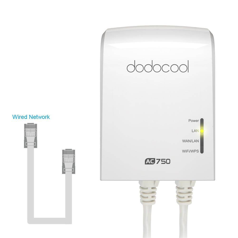 dodocool AC750 Dual Band Wireless Wi-Fi AP / Repeater / Router Simultaneous 2.4GHz 300Mbps and 5GHz 433Mbps